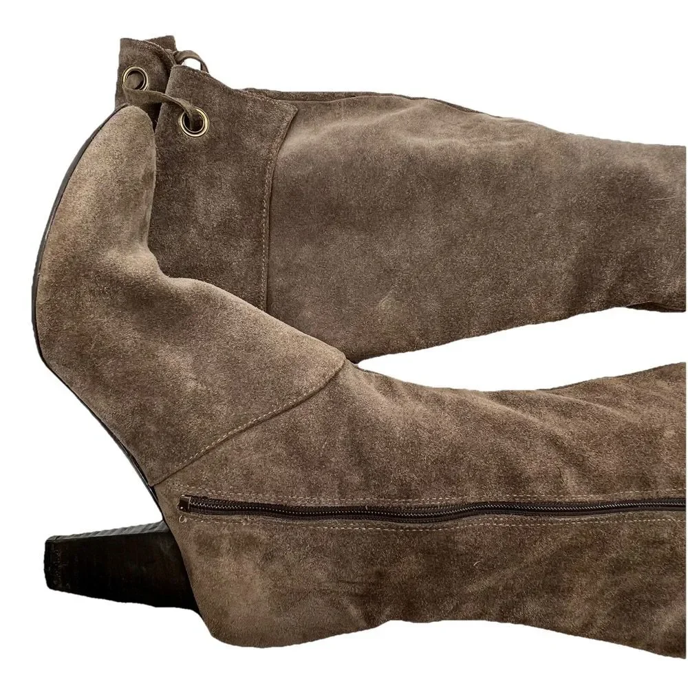Lavorazione Artigiana Suede Over‎ Knee Boots 39 ITALY BOHO HIPPIE PEASANT 8